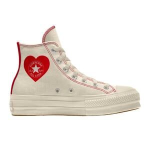 Converse Chuck Taylor Womens 8.5 / Mens 6.5 High Top Shoes Hearts White 152620C